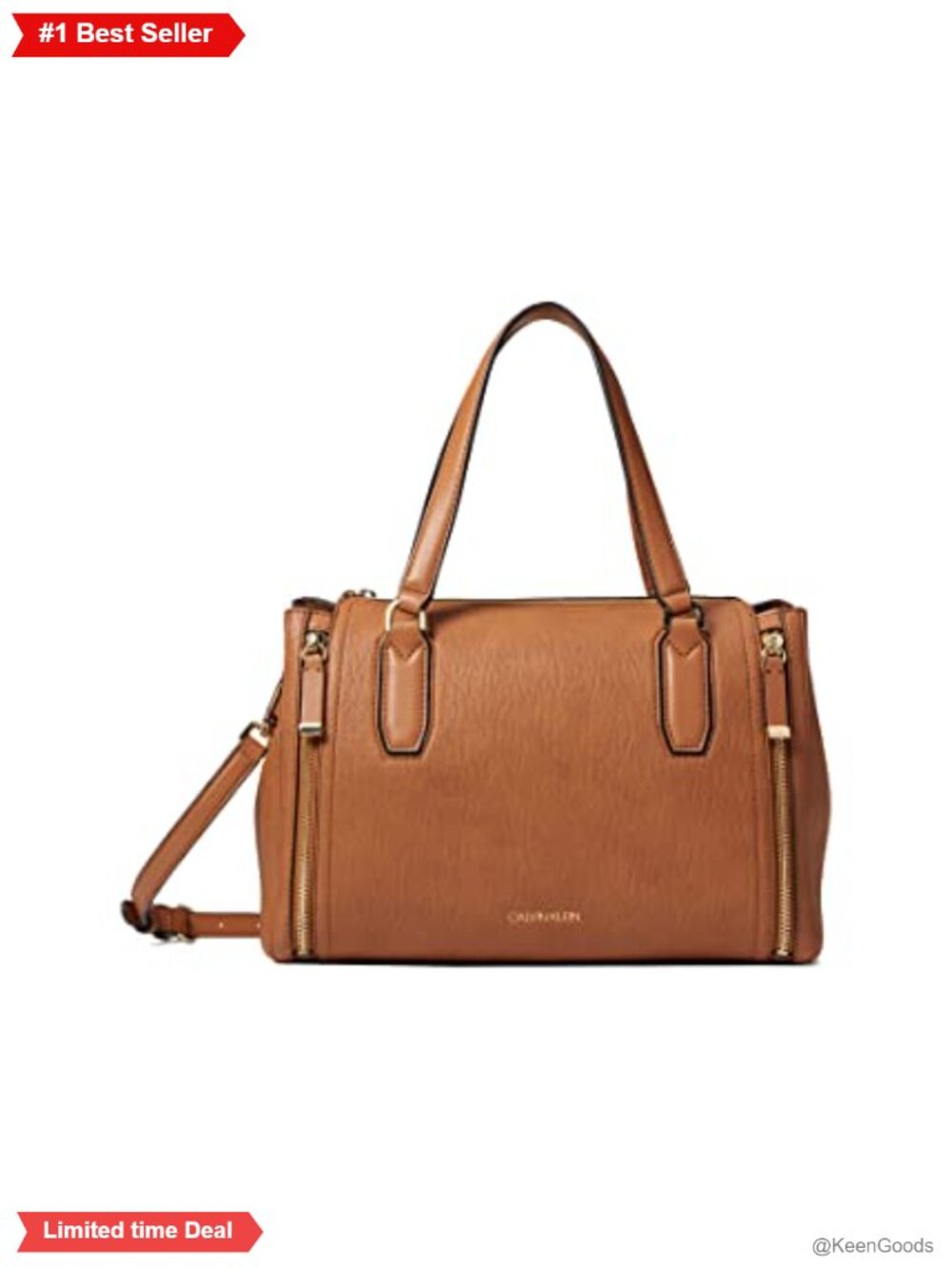 Vegan Leather Satchel Handbag with Adjustable Crossbody Strap